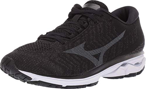 Mizuno Women's Wave Rider 23 WAVEKNIT Running Shoe, Black-Dark Shadow, 12 B