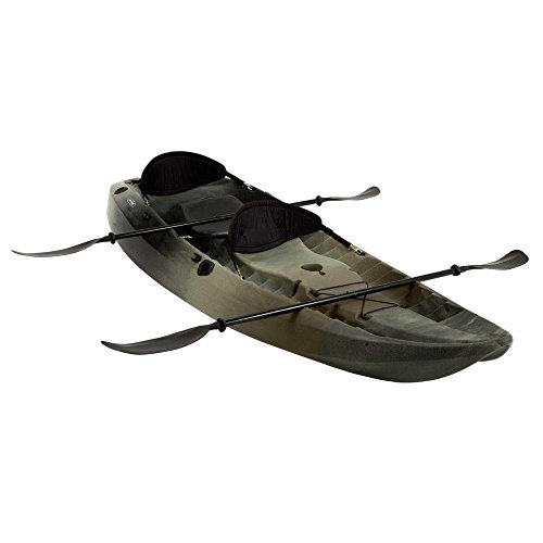 Lifetime Sport Fisher Tandem Kayak with Paddles and Backrest, Camouflage