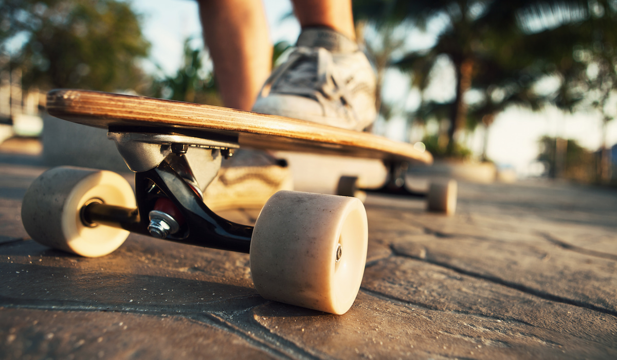 closeup of longboard