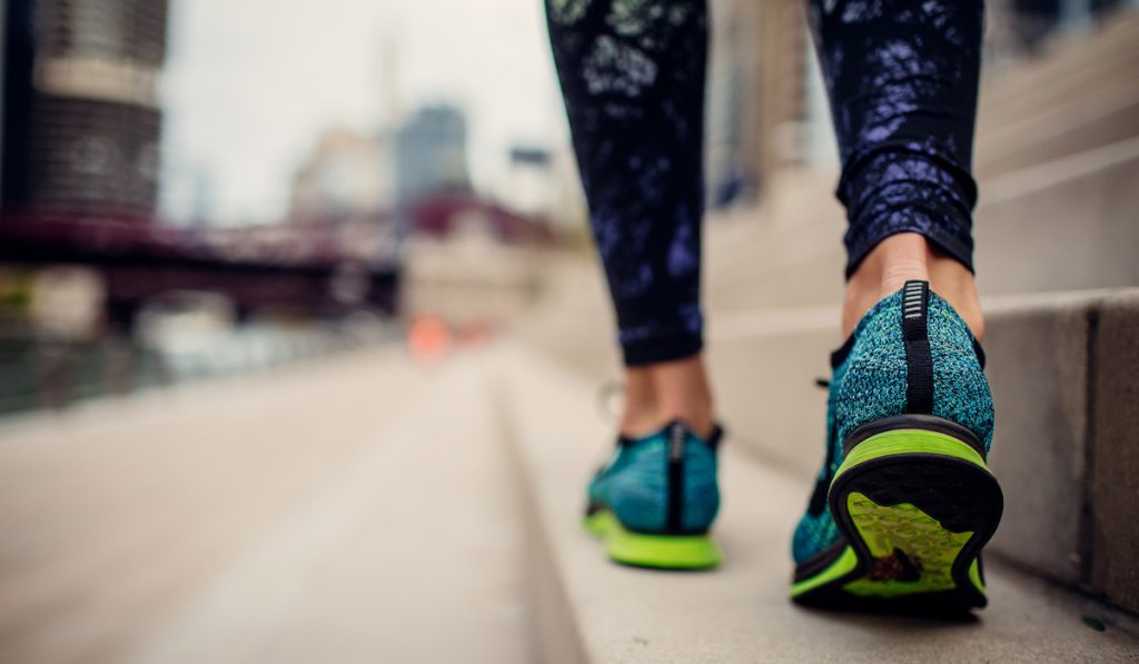 lady using athletic shoes