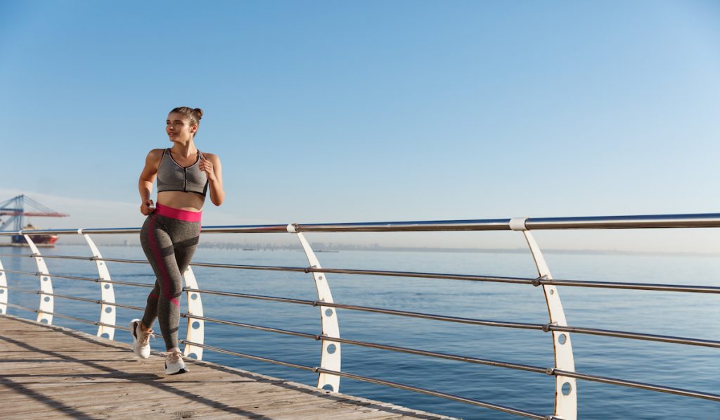 young woman taking a jog